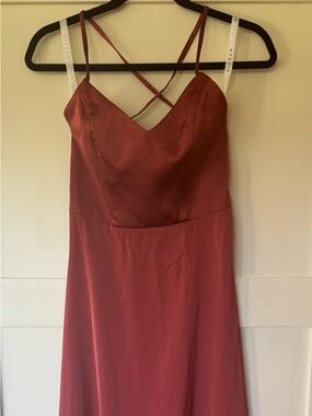 knee length dresses for ladies Mauve Floral Tulle Maxi Dress with Criss Cross Back main image 1